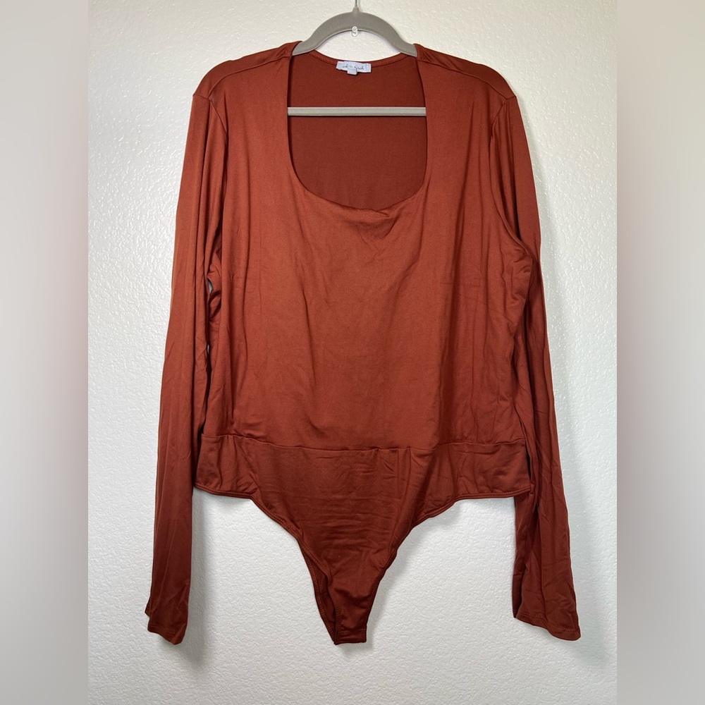 Rust orange super soft bodysuit, size 3X